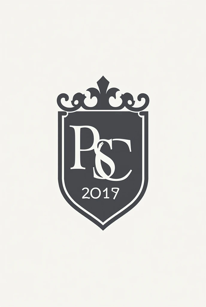make me an academic style PSC logo in a crest for a football club, without shadow in dark gray
