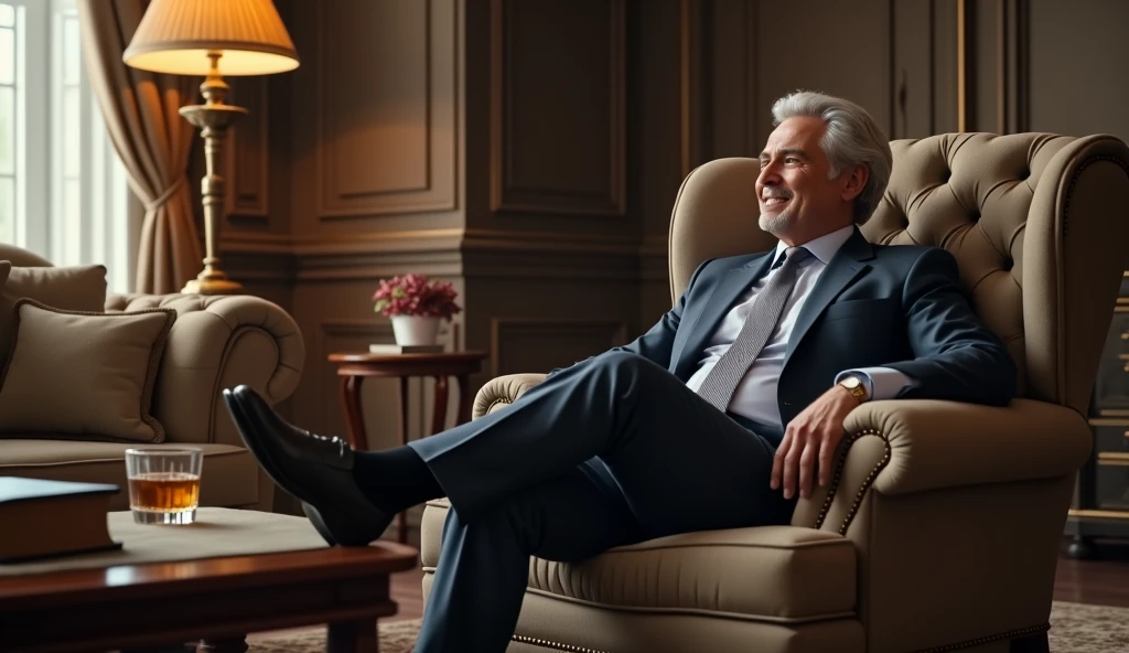 Businessman sitting on chair lovy home image