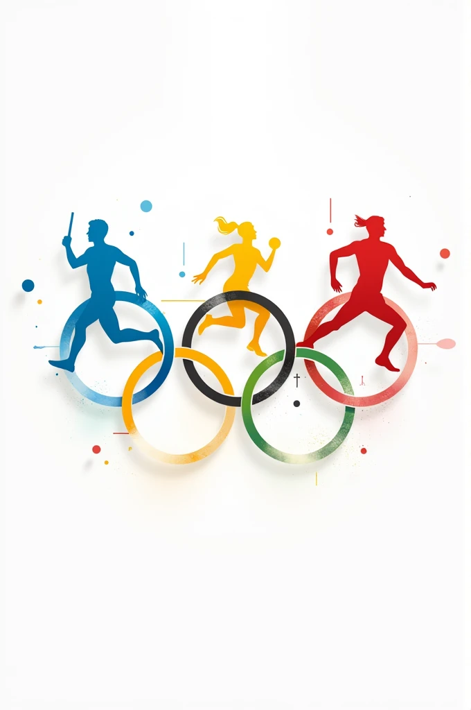 Sports day poster , white background and small olympics logo with low transparency 