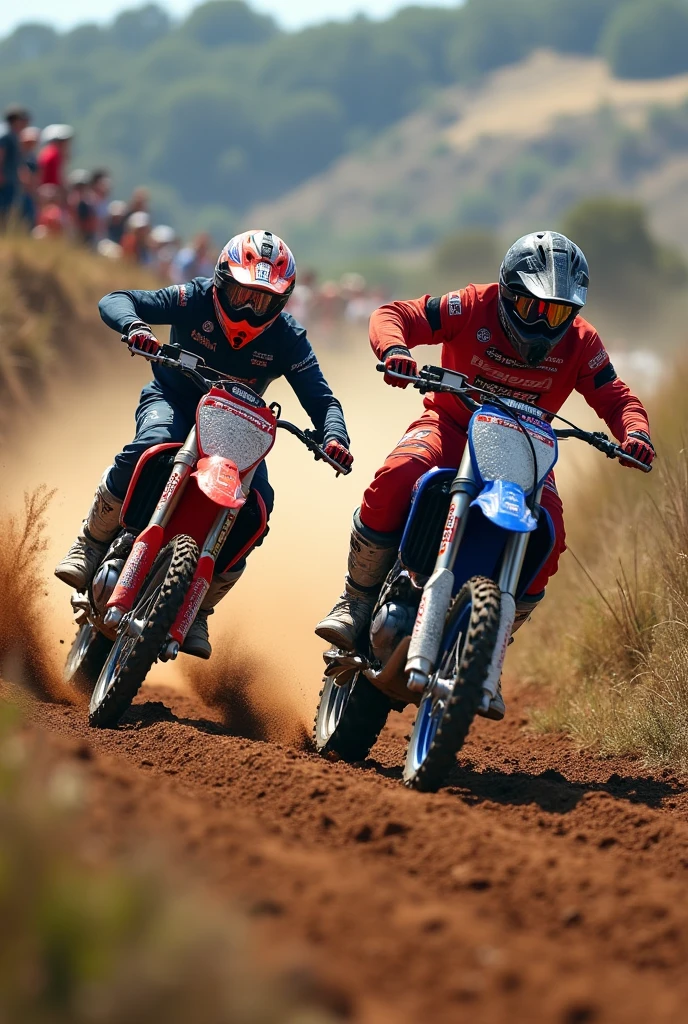 Make me a yamana yz competing against a honda crf