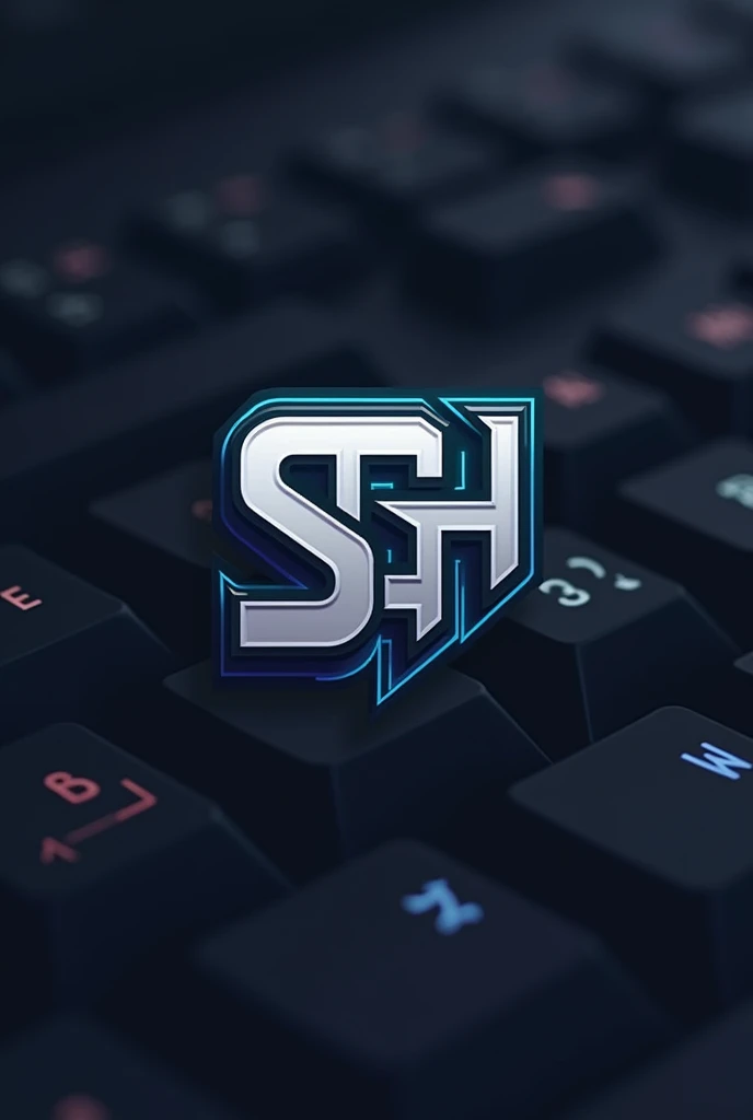 create me another logo for the Sanso Gaming House website with the letters SGH and a keyboard in the background