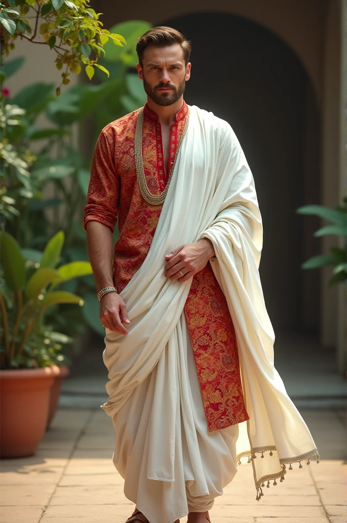 Chris evans in indian traditional dhoti and kurta