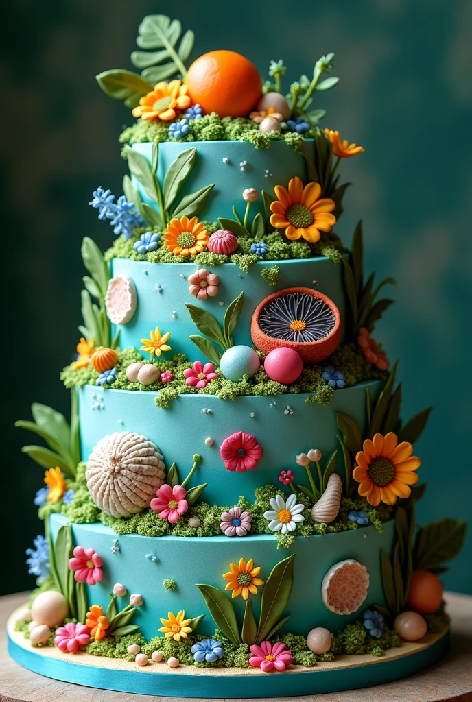 A biology themed fondant cake