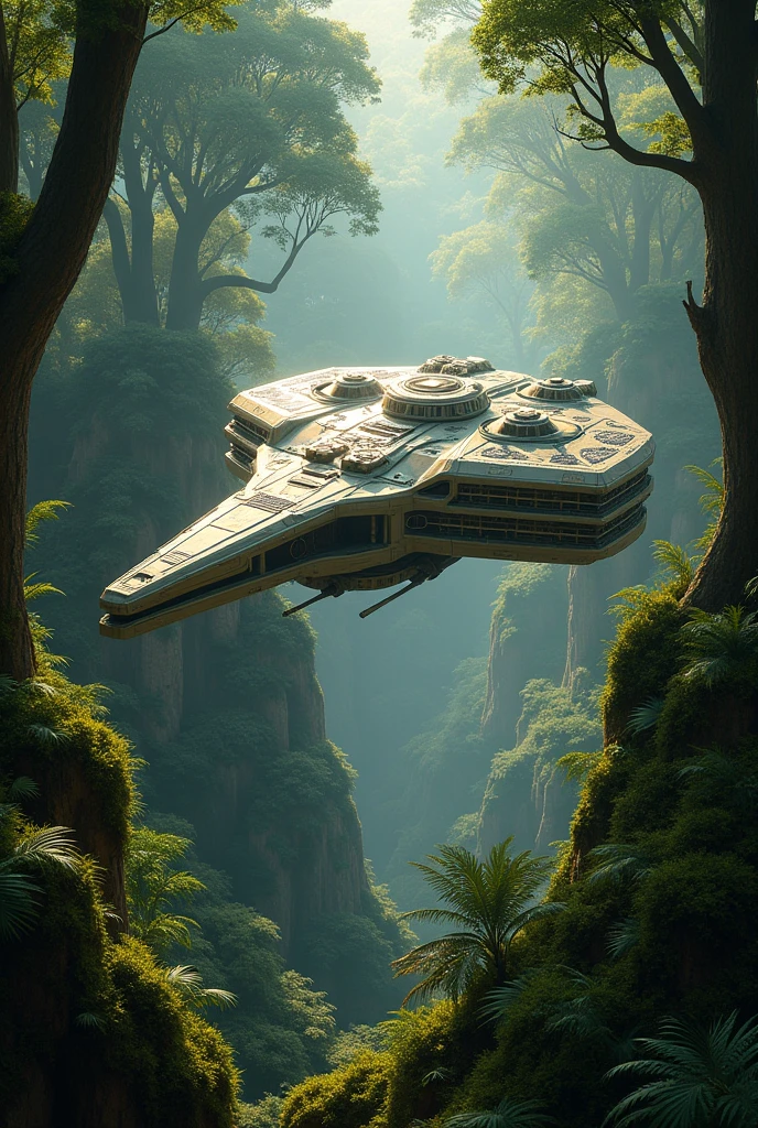 Millenary falcon in the forest