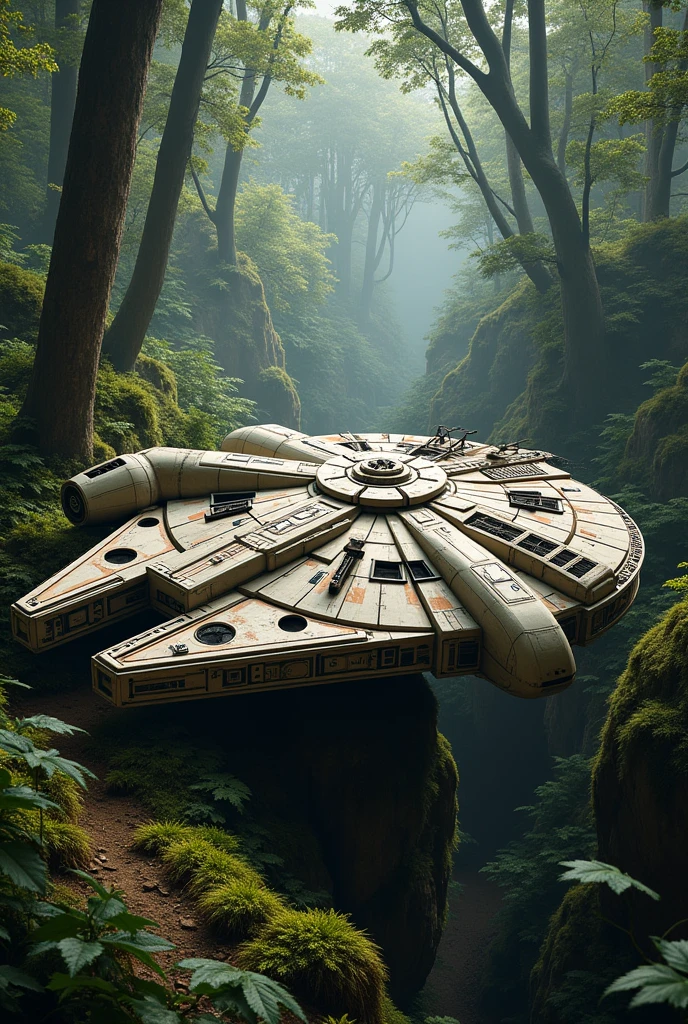 Millenary falcon landed in the starwars forest
