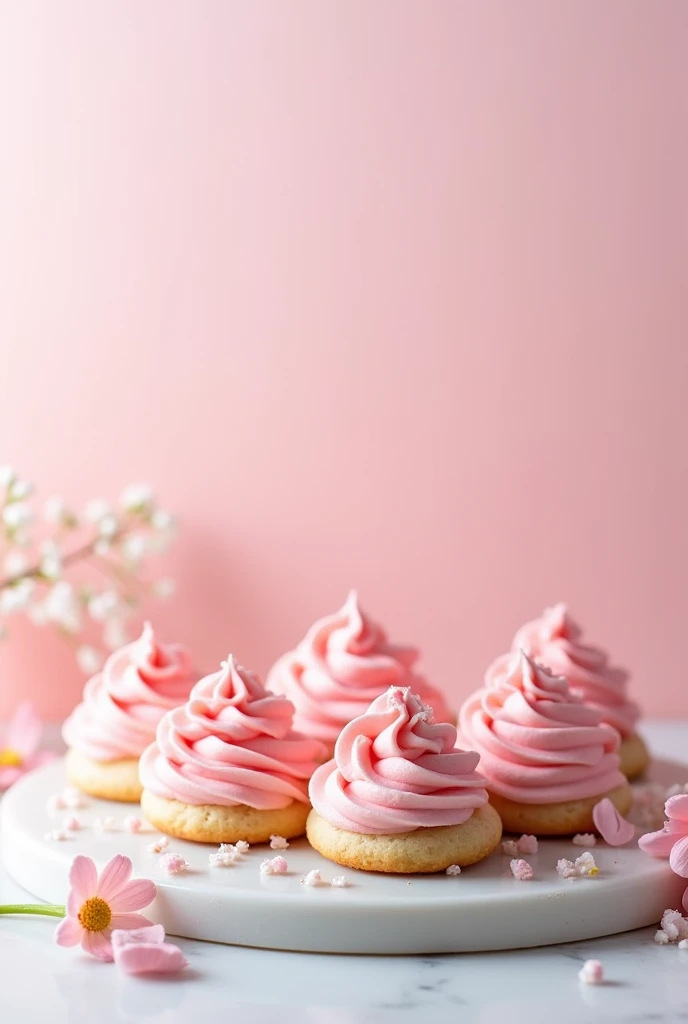 I want to make cute icing cookies.。Please draw 8 pictures in pink.。