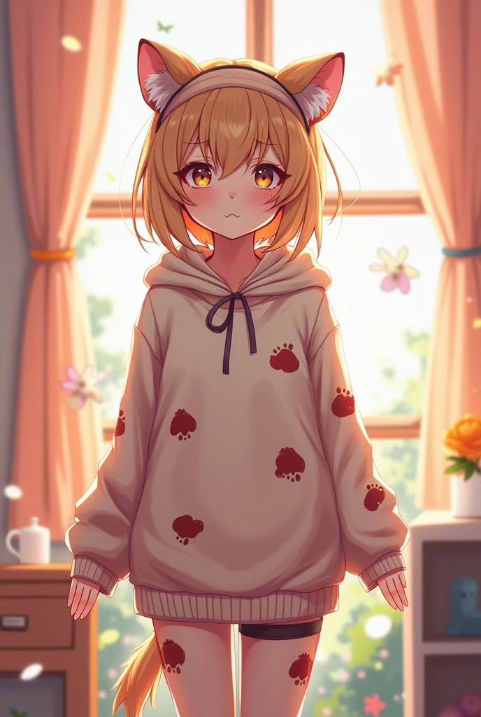 You can generate an image of illyasvield in cat clothes?