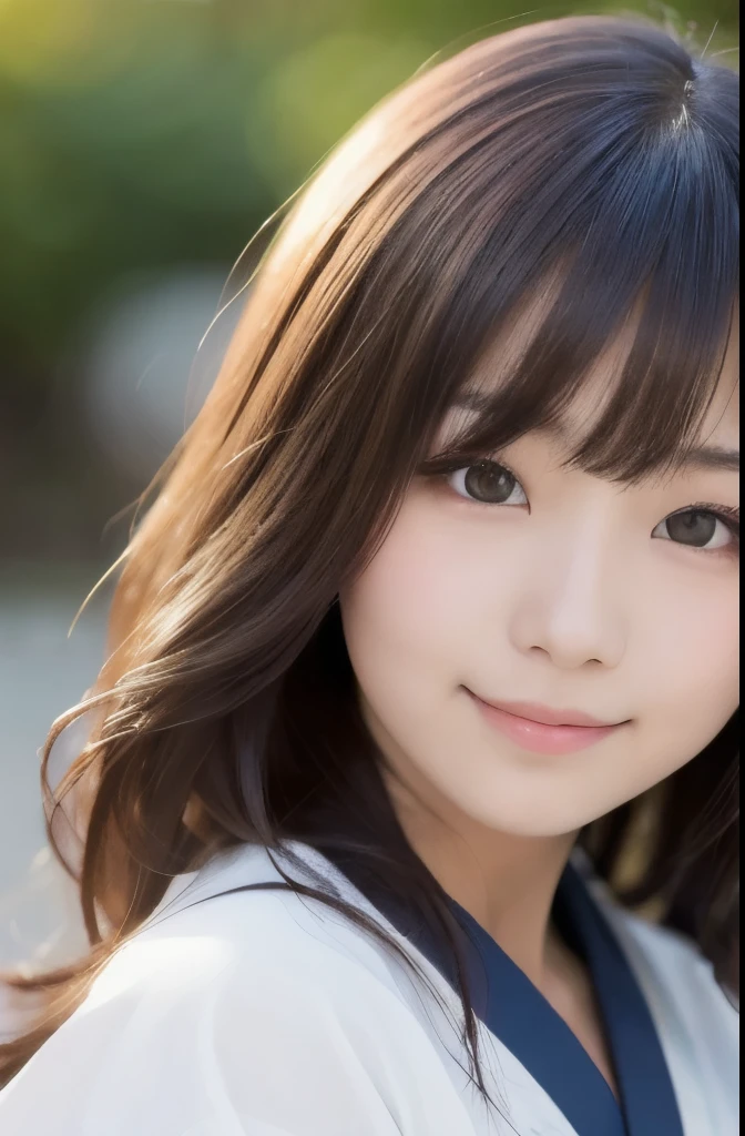 best quality, face focus, soft light, ultra high res, (photorealistic:1.4), RAW photo,(Shinozaki Ai), (fair skin), (kawaii),
1 Japanese girl, solo, cute, smile, (pupil, lights in the eyes), detailed beautiful face, Medium-sized breasts,(high resolution detail of human skin texture),(long hair),(portrait), upper body, white traditional kimono