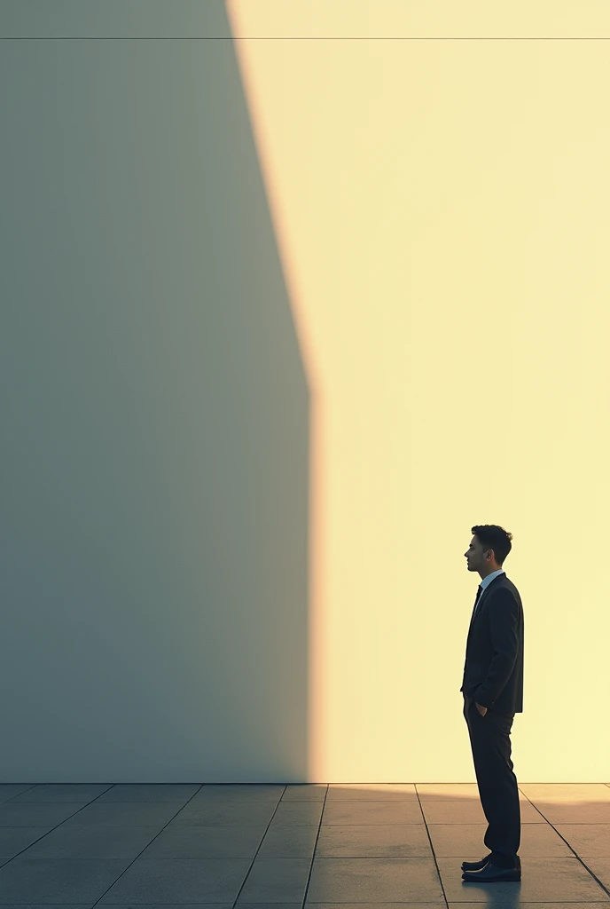 Make a simple man's reflection with sun(shadow only on wall)