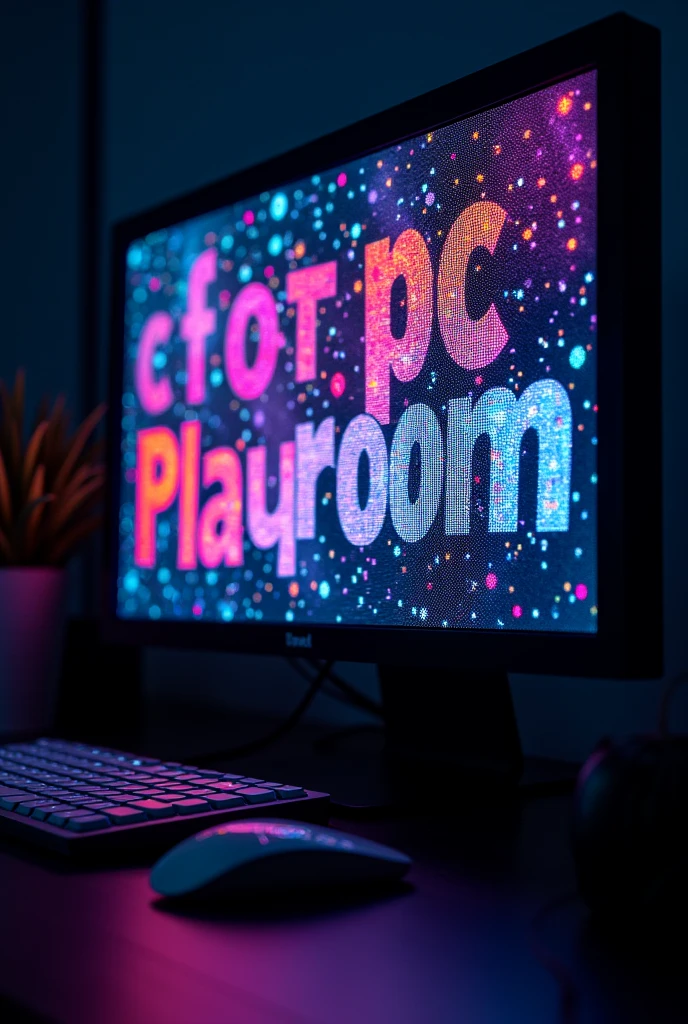 Computer screen. It displays nothing, just the word 彡꧁卄ᵖᶜ ᵖˡᵃʸʳᵒᵒᵐ卄꧂彡 with bright and beautiful colors.