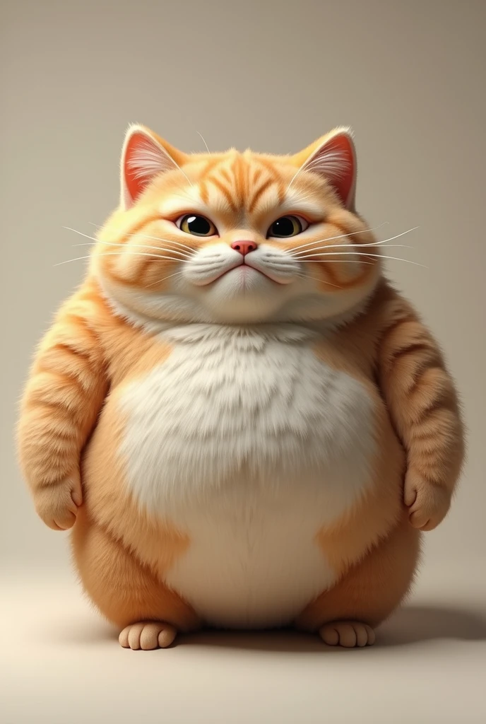 Super realistic 3d , Make Agda, she is a very fat  cat