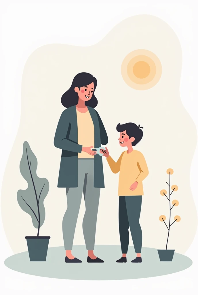 psychotherapy icon of a psychologist with a child, use cores #7D9EB9 #265E8F
#265E8B