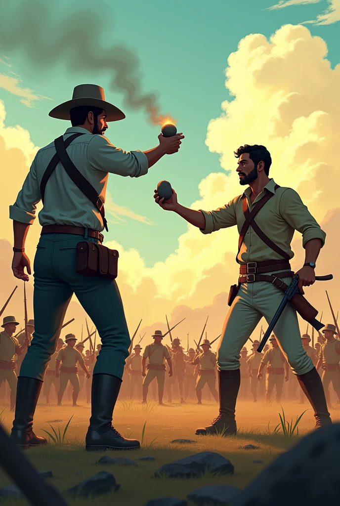 Battle of San Jacinto, Andres Castro's stone to the filibuster William Walker animated