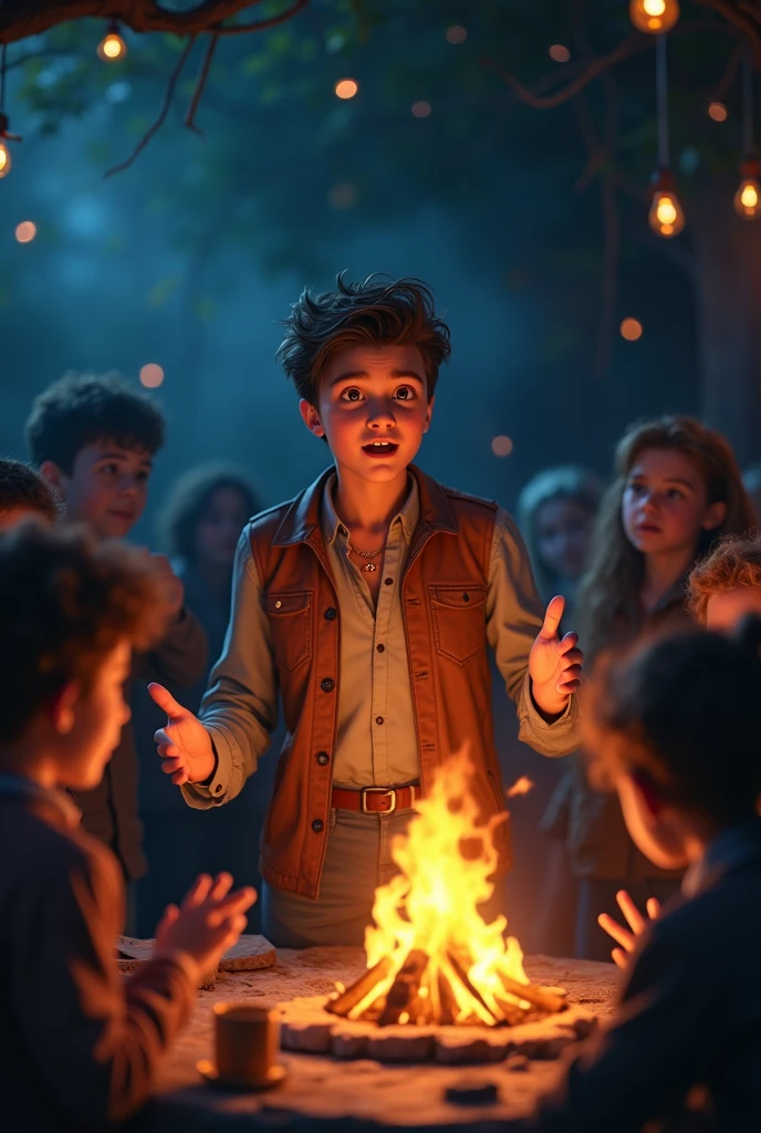 Young man telling a story