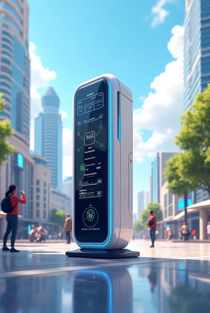 create an illustration of a technological tool to solve the risk and security for tourism in modern society 