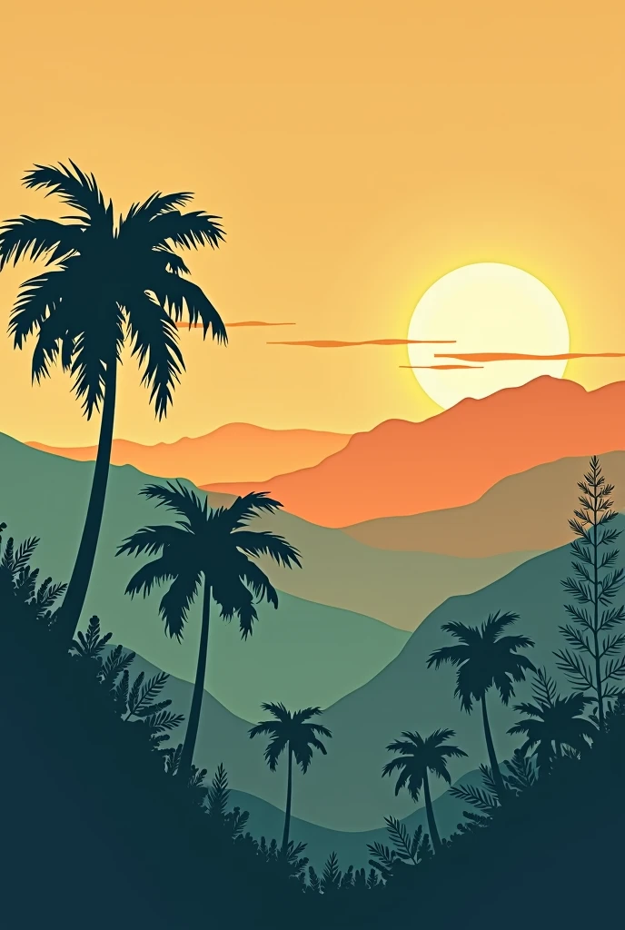 gambar latar belakang, bali indonesia, retro, simple ,3 warna,