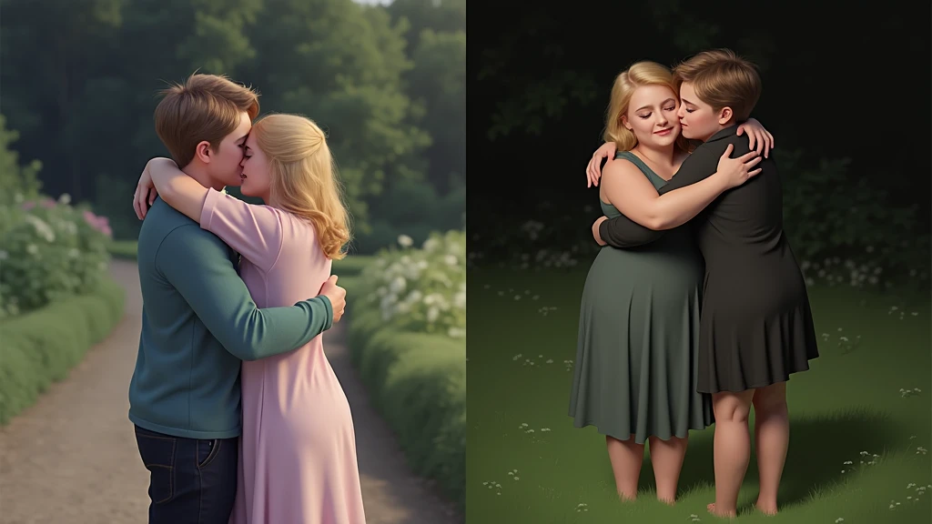 Hugging each other