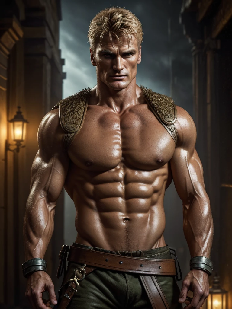 greek warrior with the face of (dolph lundgren young) spectacular lighting, moody atmosphere, vibrant colors, cinematic composition, intricate details, (best quality, 4k, 8k, high resolution, masterpiece: 1.2), ultra detailed, (realistic, photorealistic, photorealistic: 1.37)