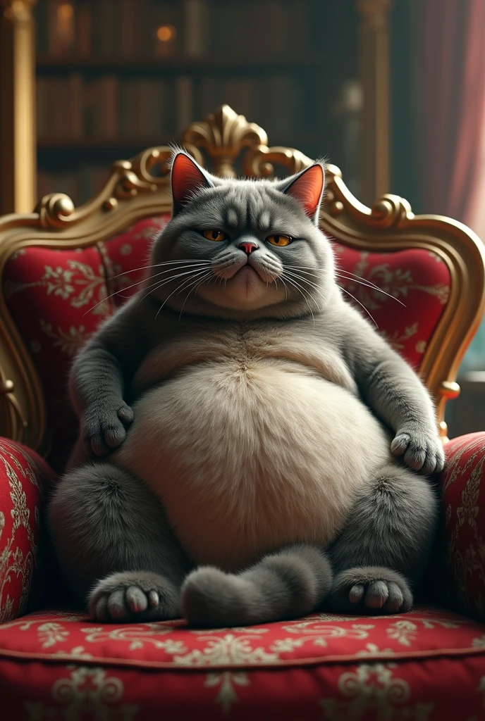 Super realistic 3d , Make Agda, she is a very fat cat, crying, house , royal