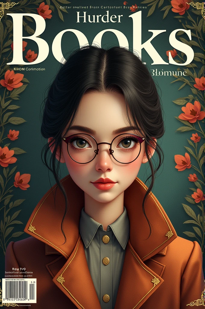 Create me an image of a magazine cover about books