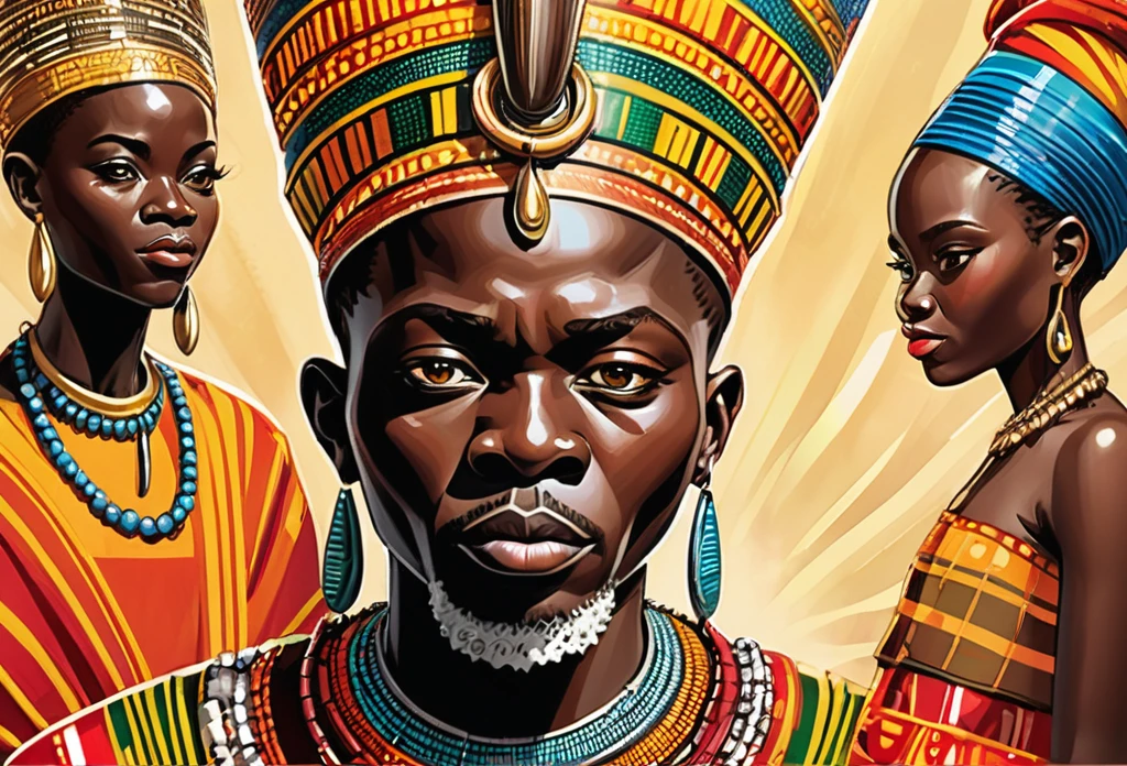 An itsekiri king
African (masterpiece best quality:1.2) delicate illustration ultra-detailed, illustrations, bright, colourful,