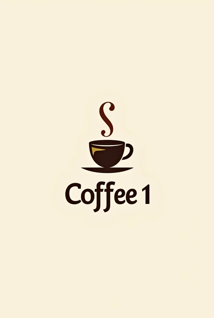 Generate me a logo that says coffee 1 with a design on the cup that is 
, under the cup that says coffee