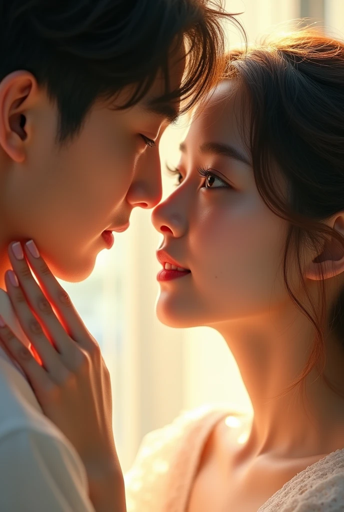 beautiful korean woman、Beautiful couple、Long and beautiful upper eyelashes、Beautiful lower lashes、Beautiful hair、Beautiful hands、Hands on face