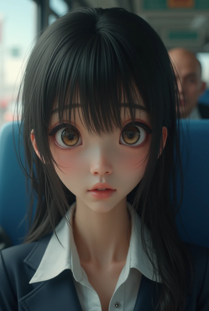 a japanese schoolgirl sitting on a bus seat, (a man ejaculating on her face:1.5), photorealistic, 8k, ultra-detailed, masterpiece, realistic, vivid colors, beautiful detailed eyes, beautiful detailed lips, extremely detailed face, intricate details, hyper realistic, cinematic lighting, dramatic shadows, stunning composition, intense atmosphere, highly detailed skin, exquisite facial features, volumetric lighting, raytraced global illumination, physically-based rendering, professional digital art