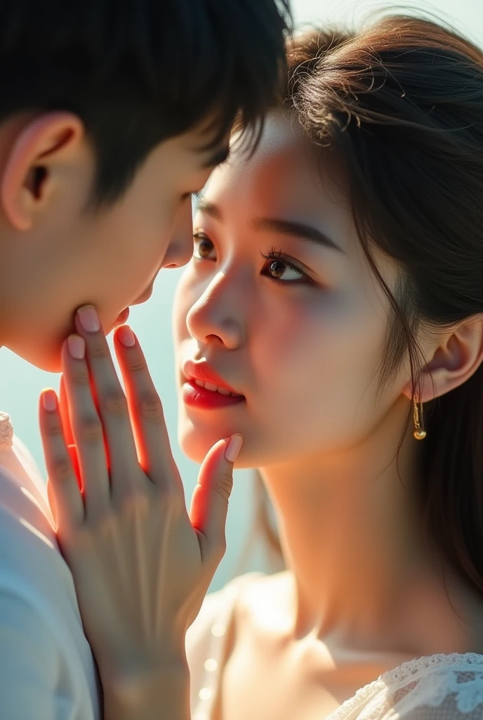 beautiful korean woman、Beautiful couple、Long and beautiful upper eyelashes、Beautiful lower lashes、Beautiful hair、Beautiful hands、Hands on face
