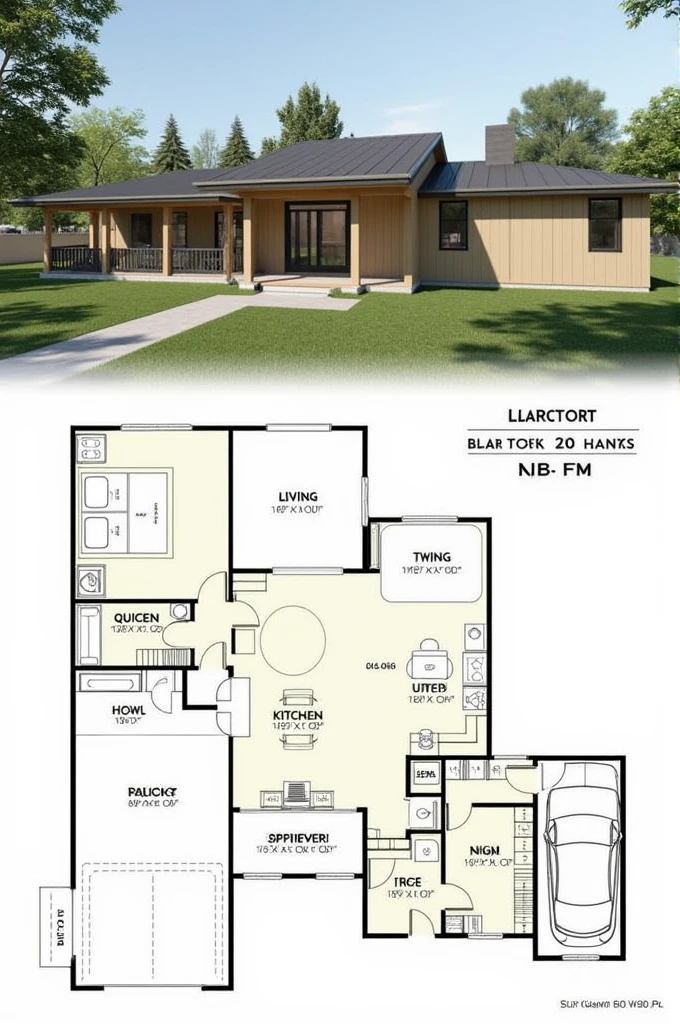Generate an image of this house plan as per the symbols shown below 
+----------------+
| kitchen        |
+----------------+
| Room  |  0   |
|         |      |
+----------------+
