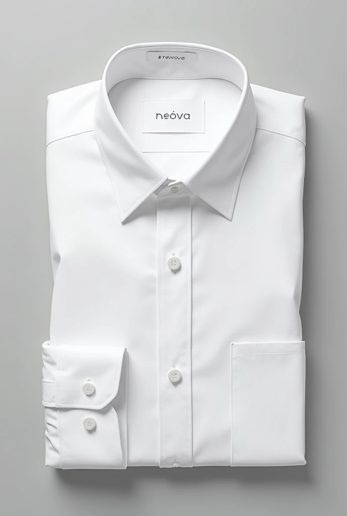 A white men's shirt with the brand Revoa in gray on the chest