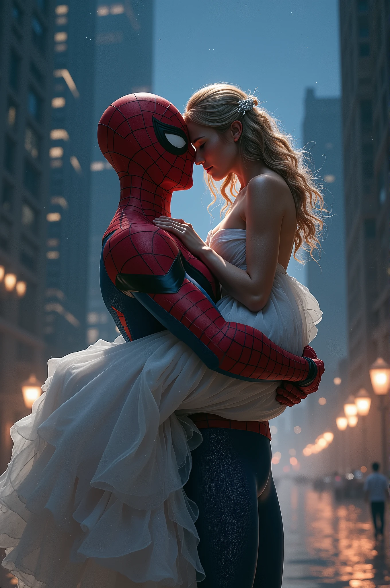 Sepsider-man carrying a beautiful woman