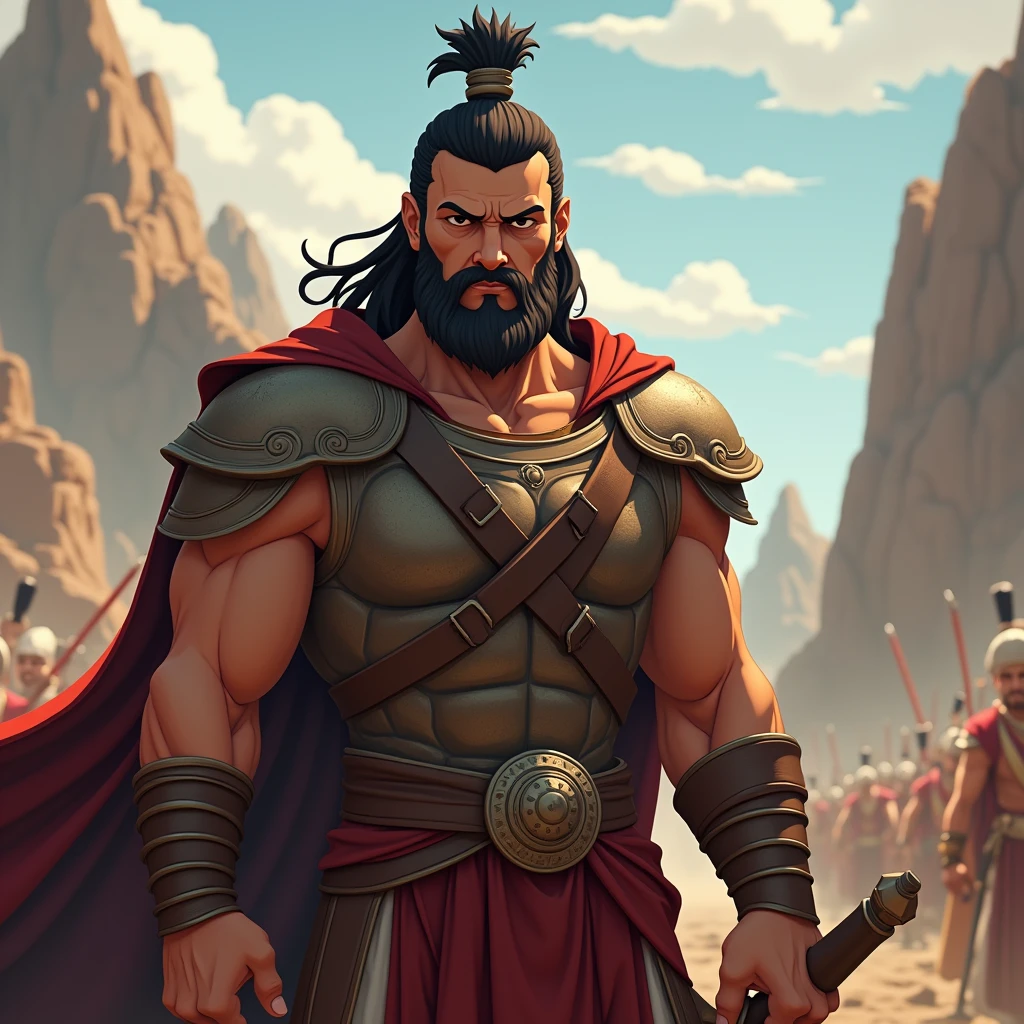 Generate in cinemetic 3d cartoon**Inner Conflict of a Warrior:** Describe the inner turmoil of a warrior who, despite his great strength and skills, feels conflicted about the righteousness of fighting against respected and powerful opponents.in Mahabharat time pictures