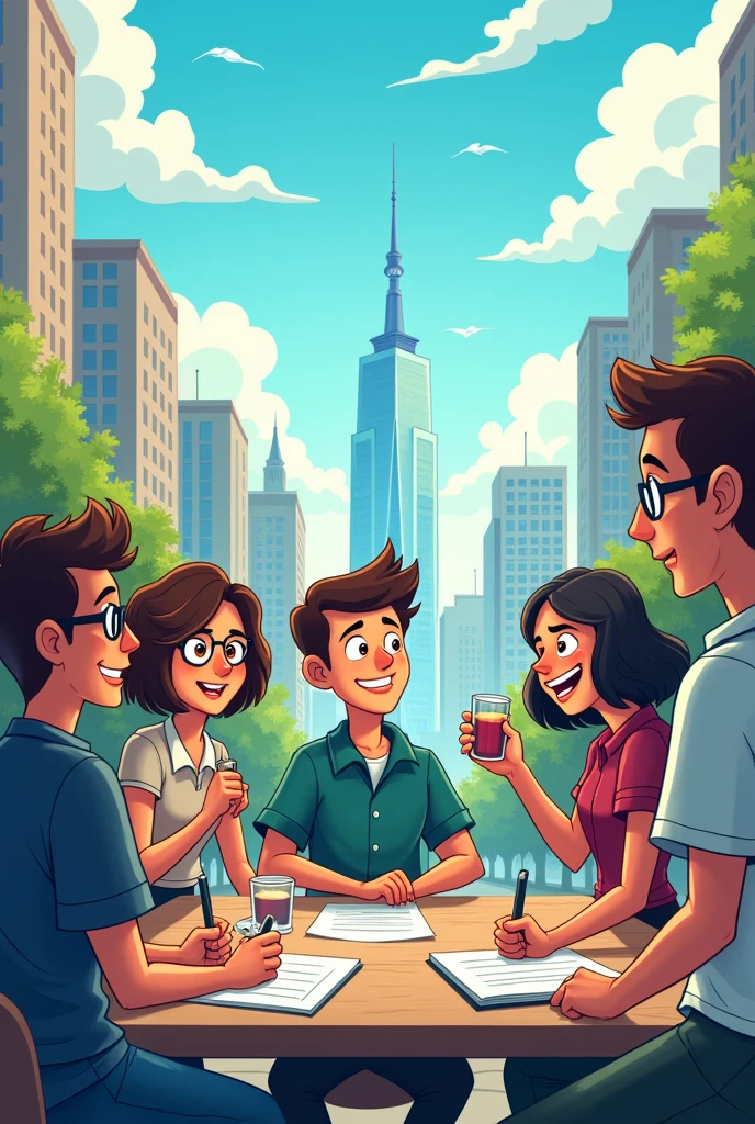Create a cartoon with the theme "The difficulties young people face when looking for their first job"