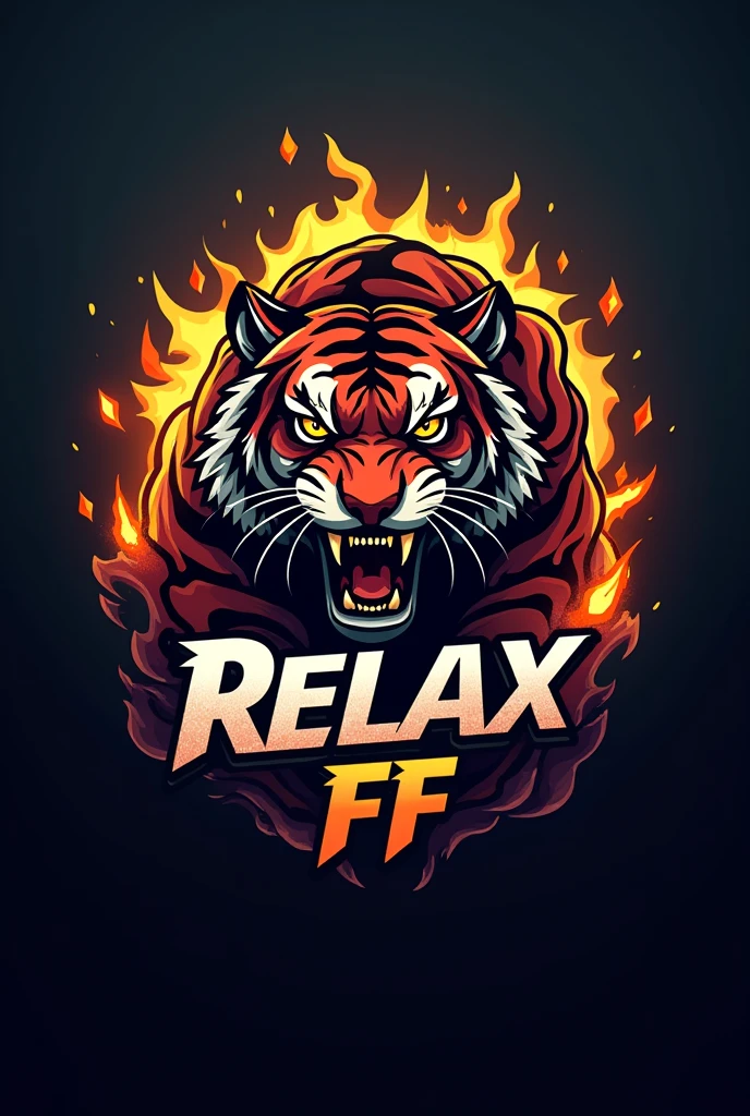 Make a free fire gaming logo to me make a deadly logo of free fire and logo name RELAX FF some different