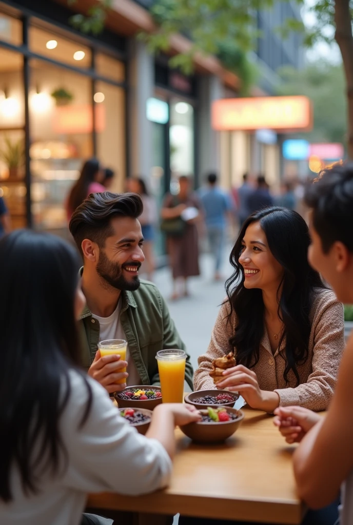 
Realistic man and wife 25-3, At the mall, black hair eating açaí , with friends Ultra HD, high qualiy, best qualityer, high resolution, 8k, 16K
