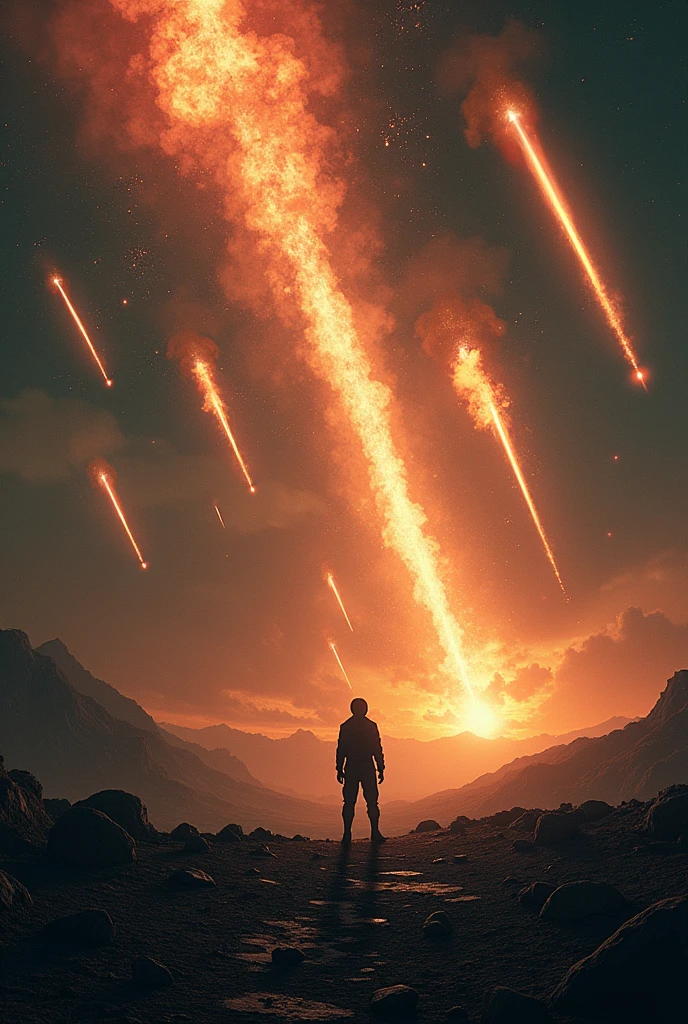 meteors coming towards the earth