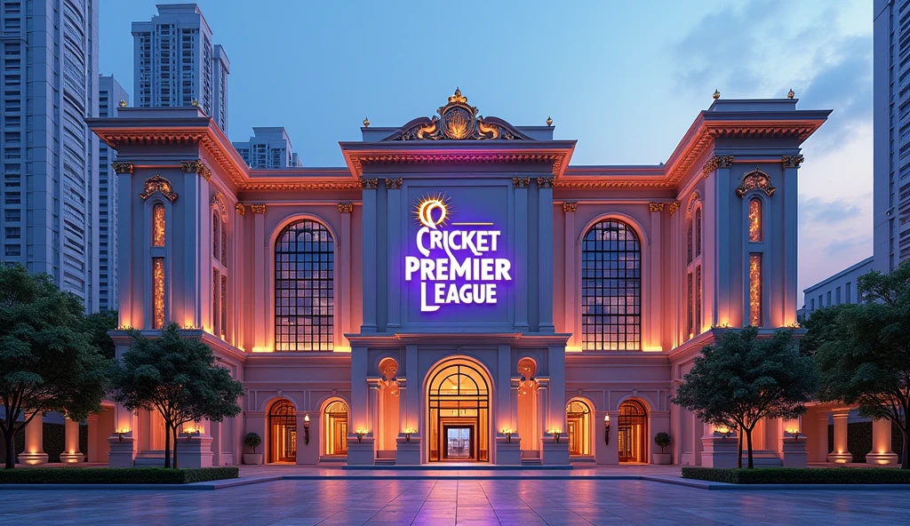 creat this name E CRICKET PREMIER LEAGUE on the building
