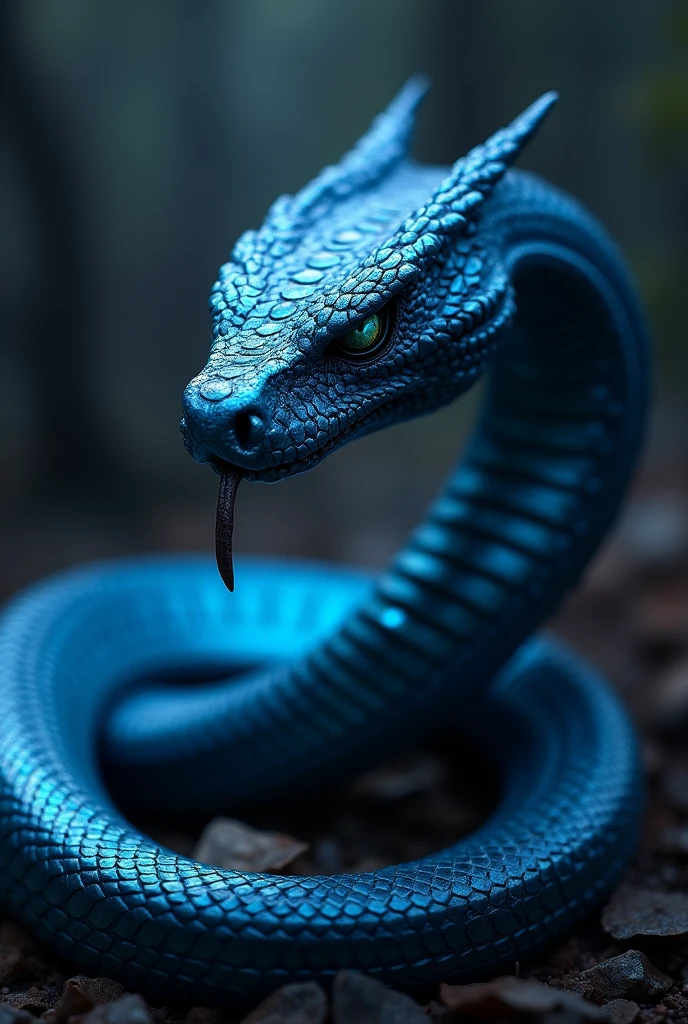 Metallic blue Viper that looks evil 