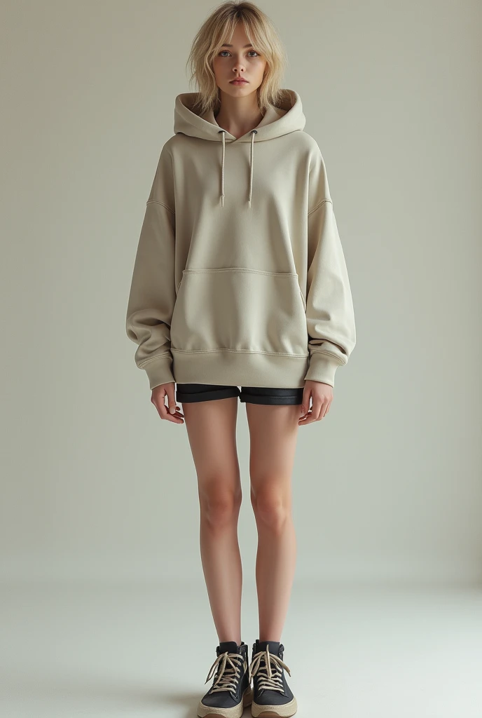 Femboy in pantyhose with hoodies and dark blonde hair aged 22 1,80 meter gross