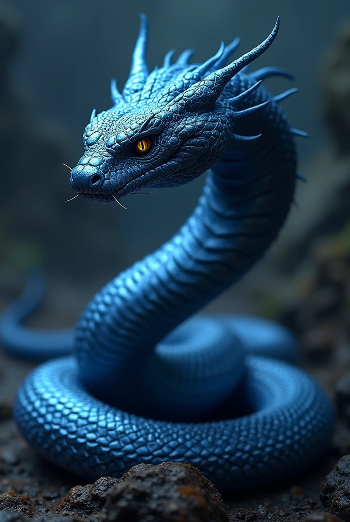 Metallic blue Viper that looks evil