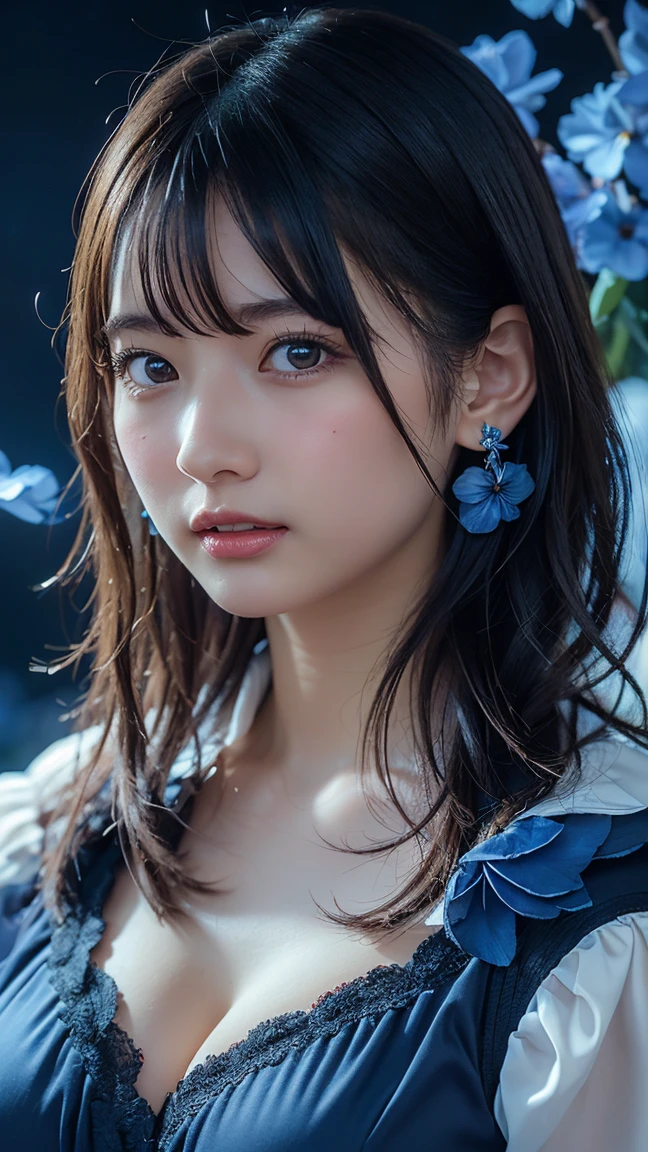 woman, Beautiful Face, perfection face, Full black hair, Pale white skin, 小さなsmile, sexy, perfection, Face zoom in, Shoot close to your face against a completely white background, 最high quality, detailed, Canon EOS 80D Photo, Tall face, indoor, (最high quality, masterpiece, Official Art, Beautiful and aesthetic:1.2), 1 girl, blonde, (hair ornaments, Earrings, flowers hair ornaments), Upper Body, Dynamic pose, Watching the audience, particle, Wind, flower, Complex background, Very detailed, (Fractal Art:1.2), colorful, (Tangled:1.2), (Abstract background:1.5), (Many colors:1.4), Pixelated fragment, Data corruption, colorful noise, Visual chaos, Contemporary aesthetics,128,000人のwomanモデル, Huge breasts, eye, ((Random short hairstyles)), High resolution, A whimsical dance unfolds against a crisp white backdrop, as a multicolored harlequin woman's upper body twirls in vibrant splendor. Her dress, a tapestry of swirling patterns, playful textures, and wispy cloud-like fabrics, radiates with kaleidoscopic colors. Stylized anatomy and fantastical details adorn her face, hair, and clothing, as soft, dreamy lighting casts subtle shading, adding depth to the composition.Upper Body, No background, Studio Lightning, ((High resolution, one beautiful young woman,latex (Soft Saturation:1.3), (Fair skin:1.2), wearing red clothes, 85mm lens,f/8.0, Background Gal, Brown Hair, Generate hyper realistic image of a beauty portrait where shadows play a crucial role in sculpting the woman's features. Experiment with dramatic lighting、Creates interesting shadows that accentuate the contours of the face。。。. masterpiece, high quality realistic photo, Realistic raw photos, high quality, 8k, Cinematic lighting, High Contrast, Bright colors, (detailedな顔:1.2),portrait of a very Large Breasts beautiful Inran_Japanese German_beauty, Very bright backlight, wear (princess dress made of ((blue flower petals)):1.3),(transcendent beauty of a flower princess:1.3), break, perfection face,perfection eyes,HD d
