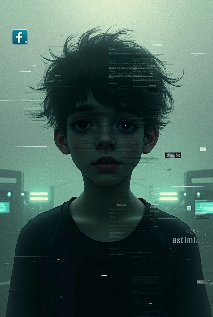 Give me a digital art that focusing on cyberbullying