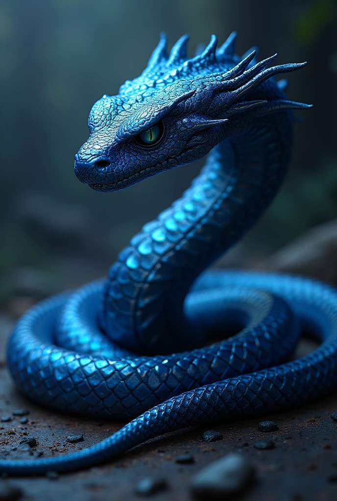 Metallic blue Viper that looks evil