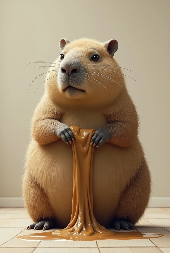 Capybara doing the ugliest task