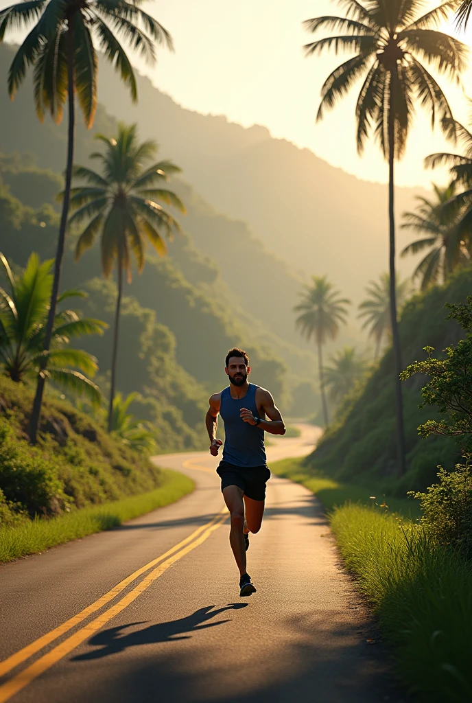 Philippines road Solo morning run handsome