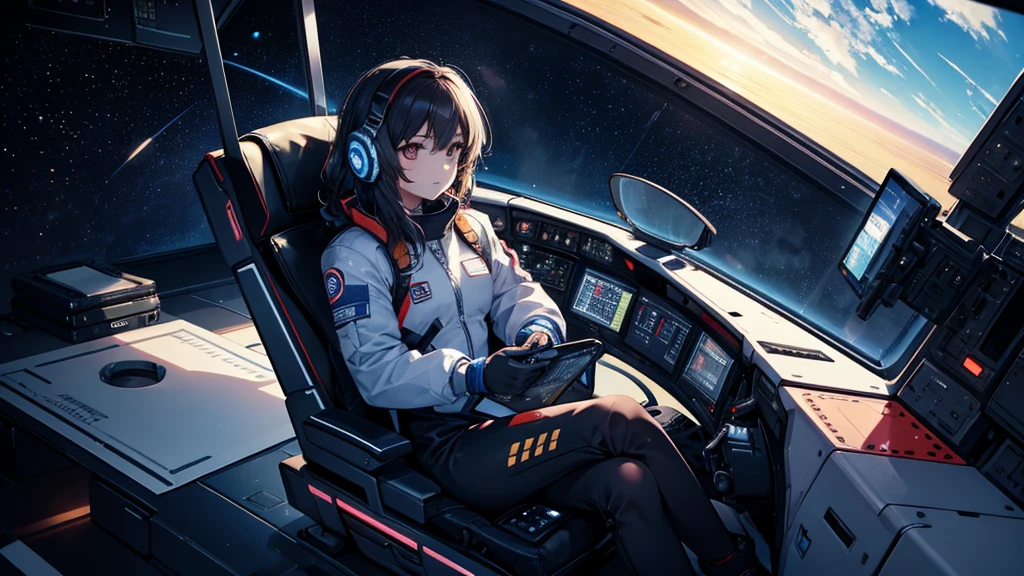 ＜High precision＞Pilot Suit,universe space,sf,In the cockpit