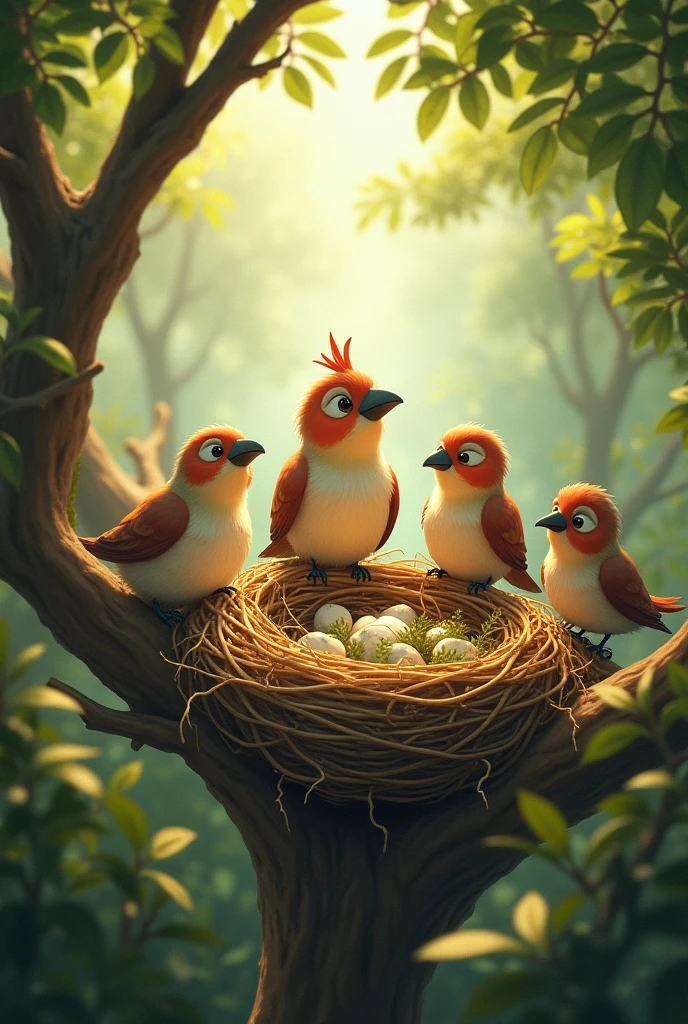 As Sammy continues to gather materials for the nest, the birds look on in gratitude and amazement. The bond between Sammy and the birds grows stronger, symbolizing the power of teamwork and compassion.