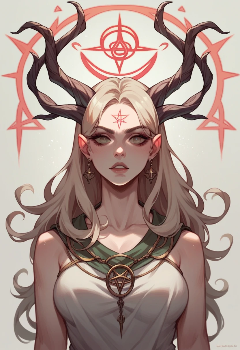 A beautiful little druid, summoning some mystical animal