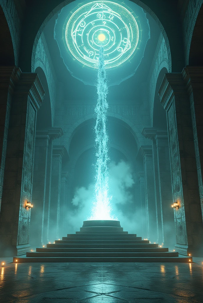 [Image: Inside the massive chamber, a glowing crystal rests on a pedestal, surrounded by shifting, glowing symbols as the walls begin to tremble.]**
